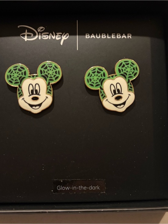 Disney Jewelry - Disney BaubleBar Mickey Glow-In-The-Dark Web Ears Stud Earrings